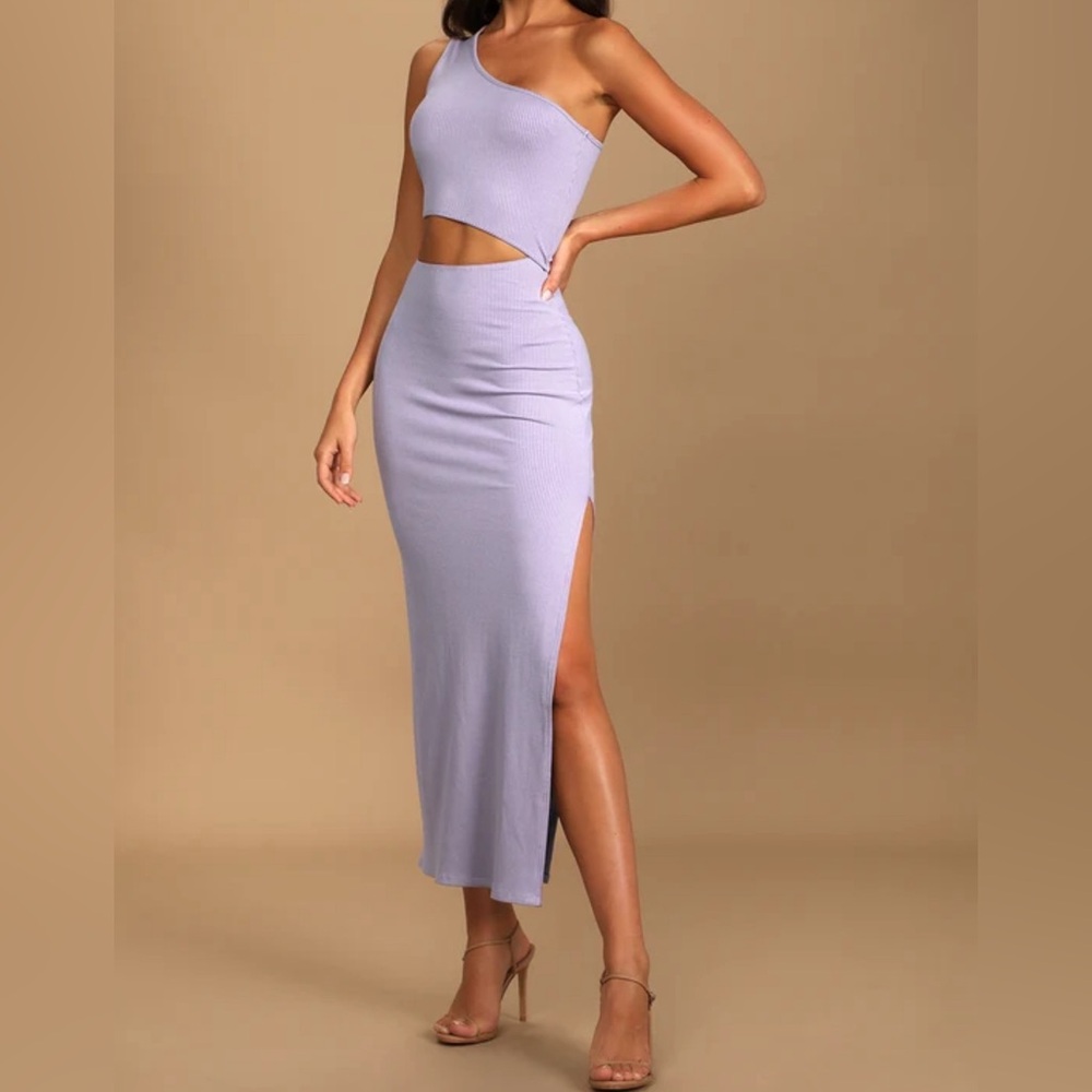 Lulu’s Lavender Ribbed CutOut Dress - Picture 6 of 8